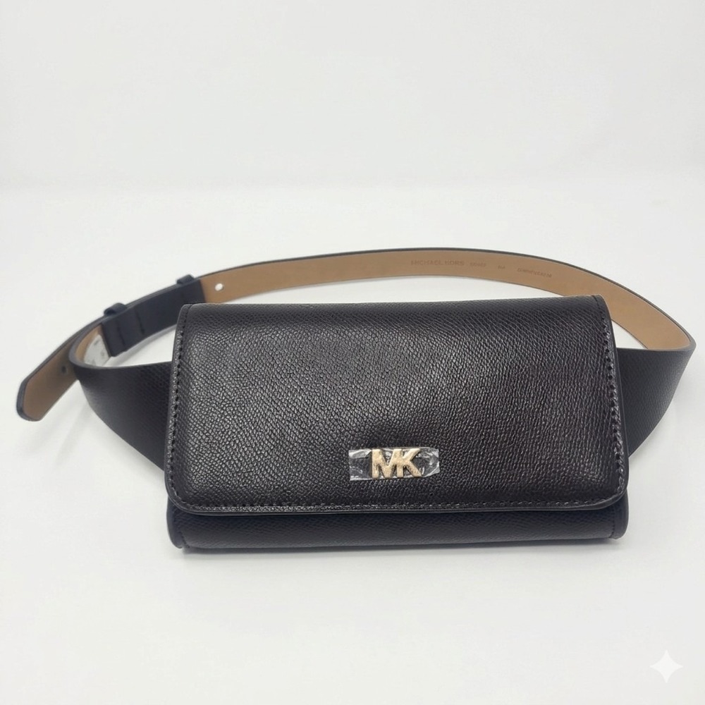 Michael Kors Brown Belt Bag Fanny Pack Logo Accent Magnetic Closure Designer